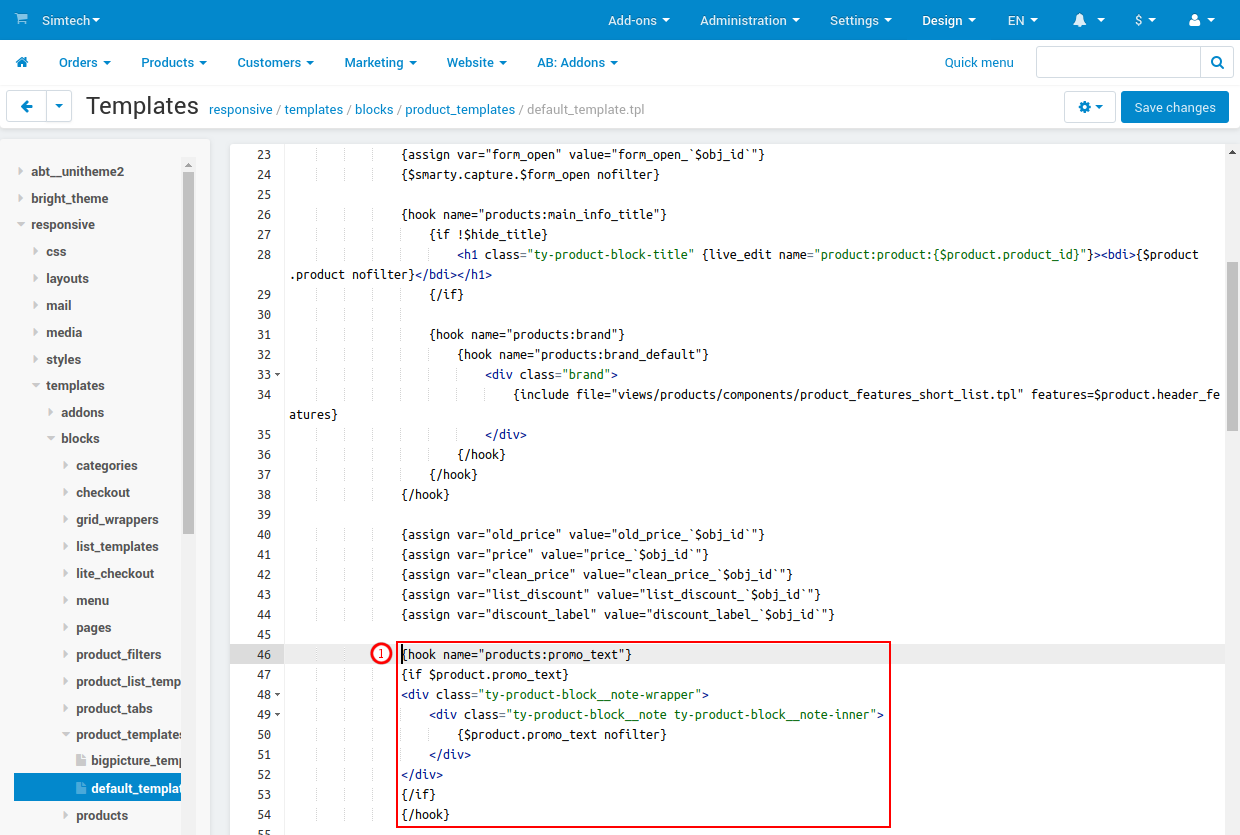 Template file without hooks