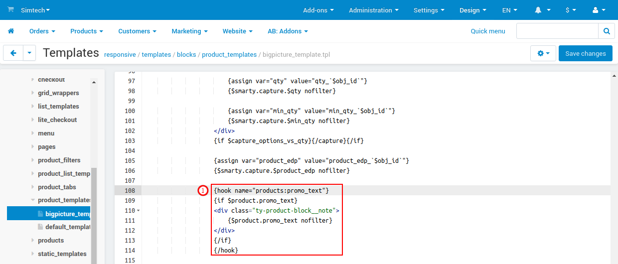 Template file without hooks