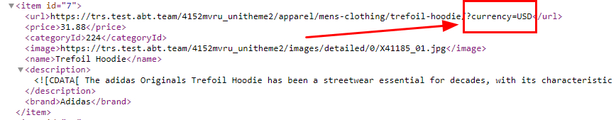 Example to use the setting "Use currency code at product URL"