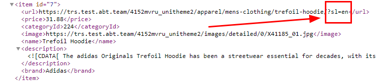 Example to use the setting "Use language code at product URL"