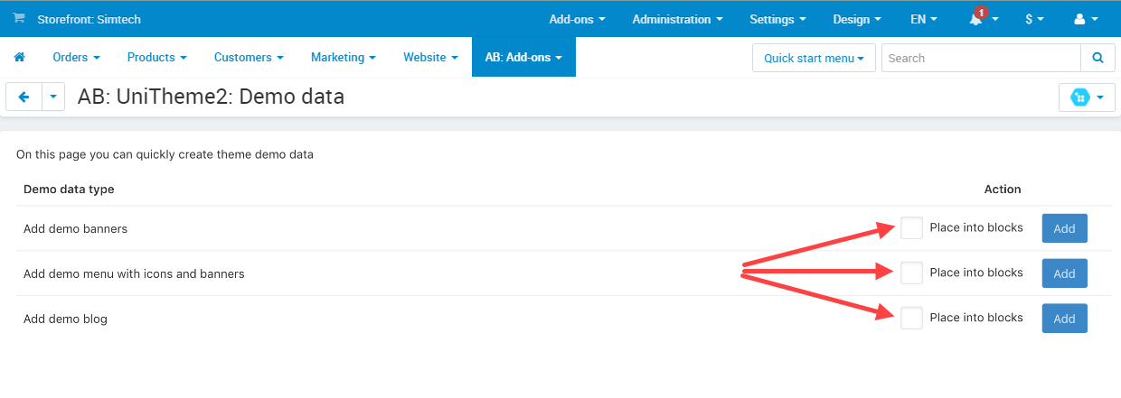 Adding demo data Adding demo data