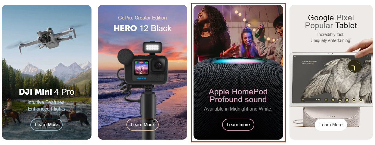 Advanced banner (multiple banners in row) 3 - Banner (HomePod)