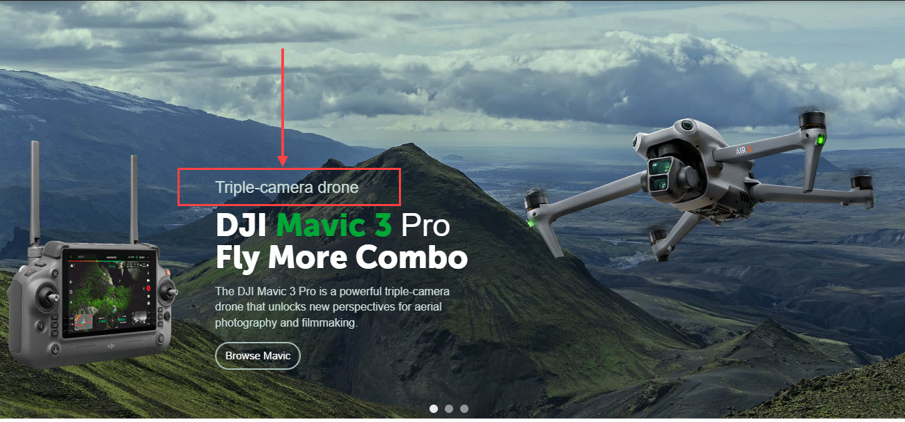 Example of the preset "Above title"
