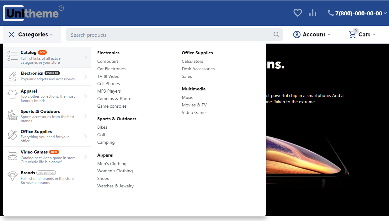 AB: Vertical dropdown list with icons — Compact display view AB: Vertical dropdown list with icons — Compact display view