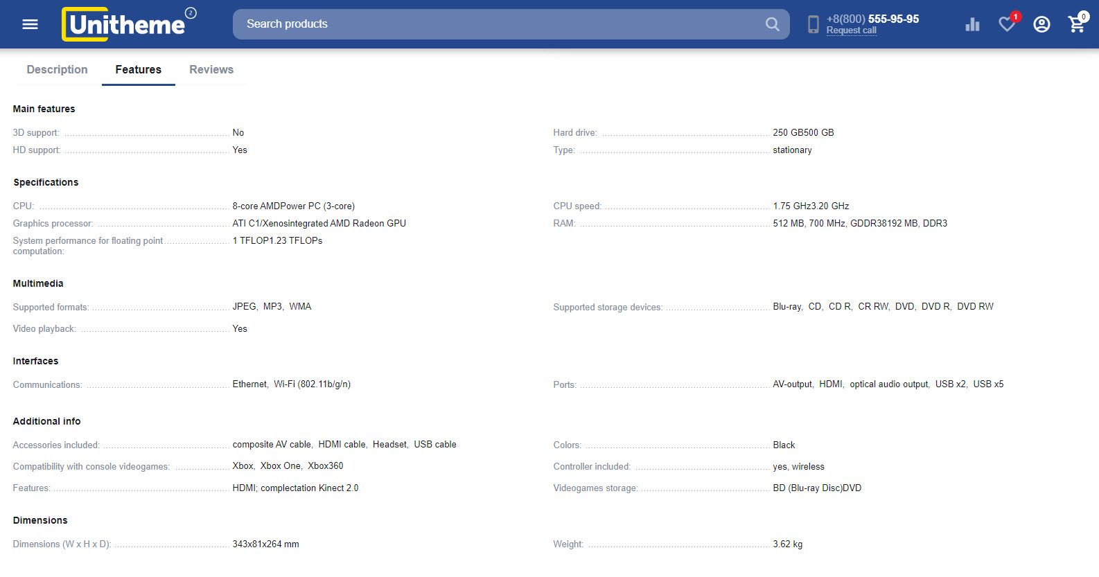 Example of features in two columns Example of features in two columns