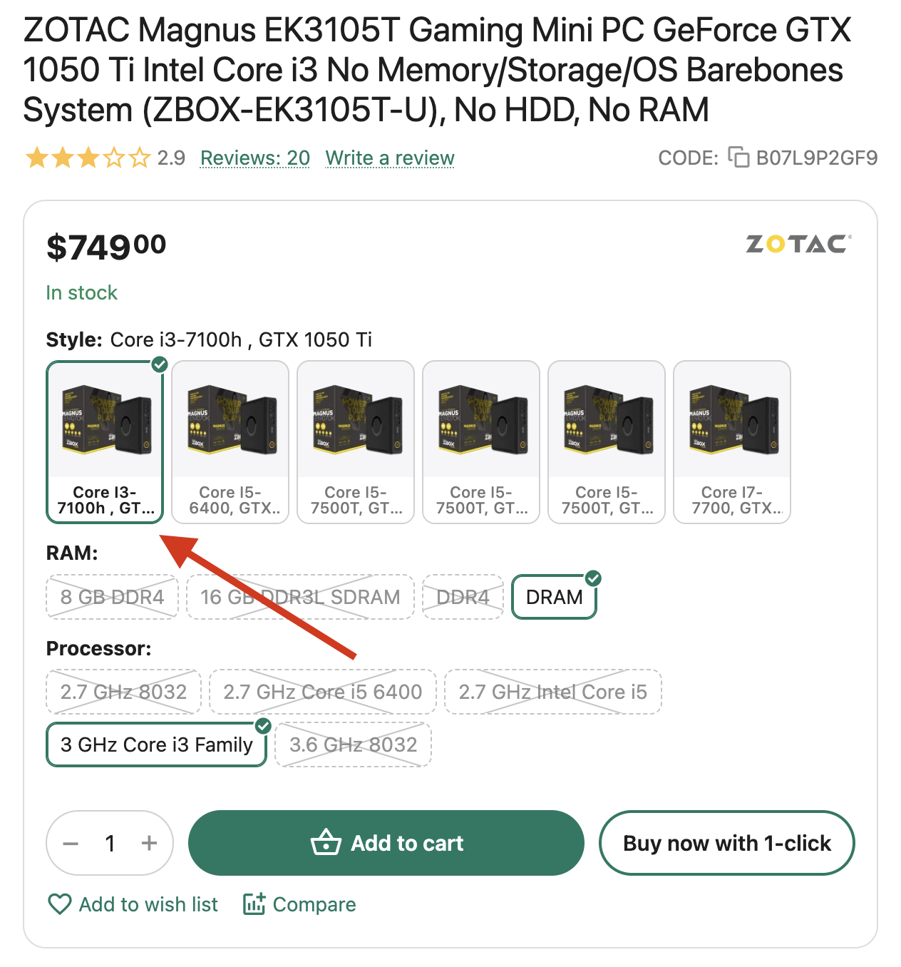 New design for “Product variations” add-on on the product page